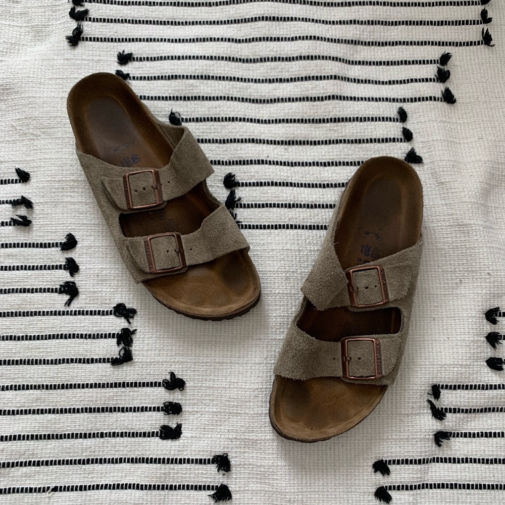 BIRKENSTOCK | Soft-Footbed TwoStrap Sandal | Taupe